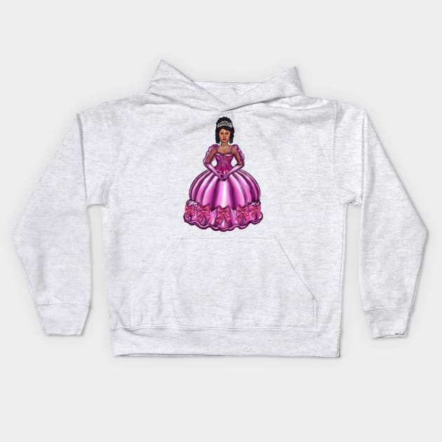 Princess -  Black curly Afro Princess in purple  ii ! beautiful light brown black girl with Afro hair, brown eyes and dark brown skin. Hair love ! Kids Hoodie by Artonmytee